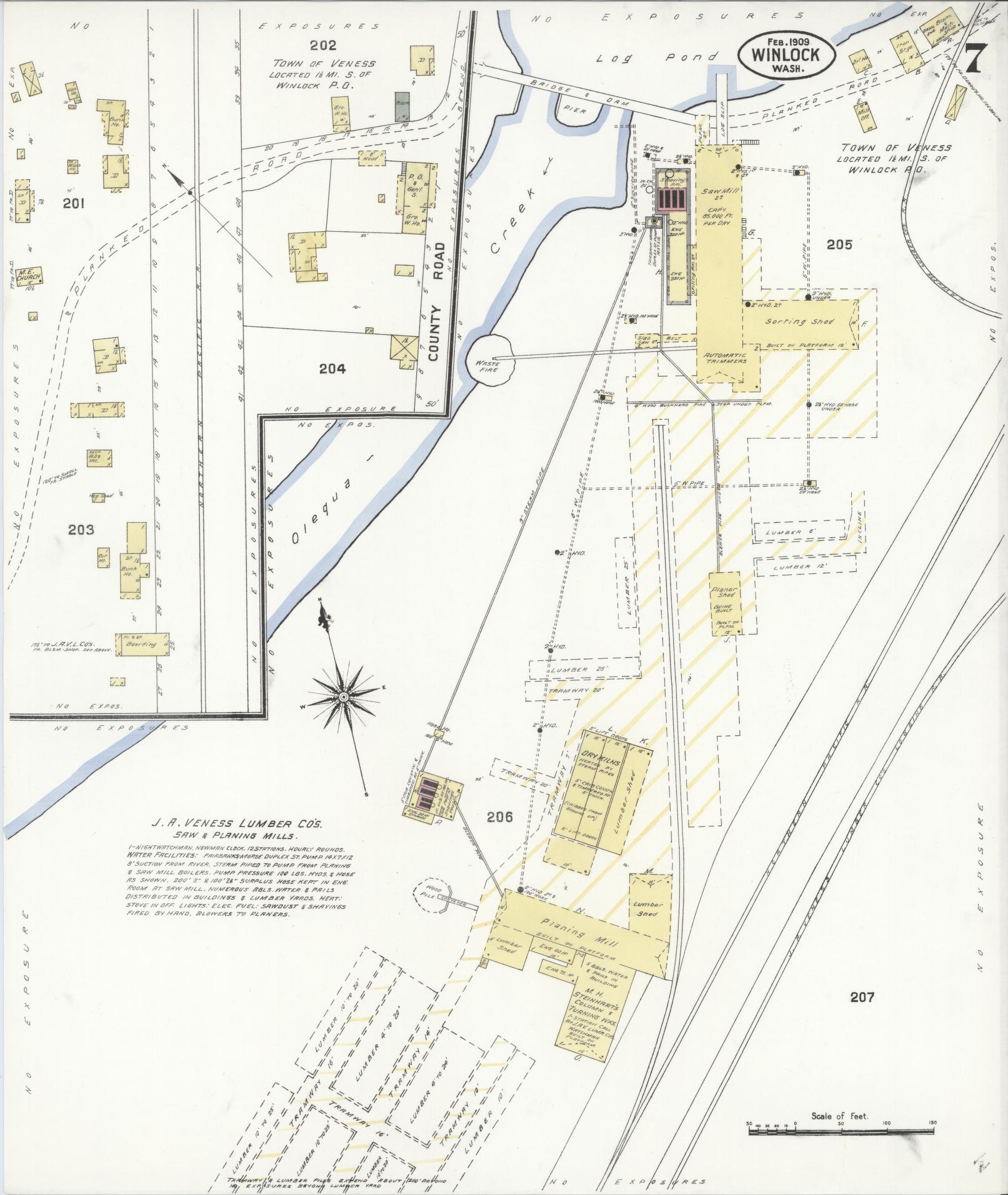 Sanborn Fire Insurance Map from Winlock, Lewis County, Washington (1909), Sheet #0007 - Complete Map Set gallery image, historic Sanborn map, vintage wall art, Washington Washington
