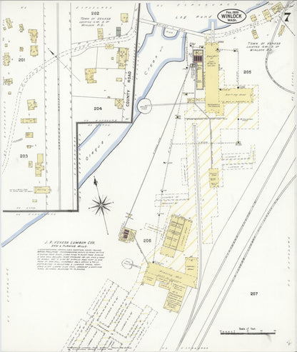 Sanborn Fire Insurance Map from Winlock, Lewis County, Washington (1909), Sheet #0007 - Complete Map Set gallery image, historic Sanborn map, vintage wall art, Washington Washington