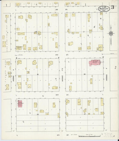 Sanborn Fire Insurance Map from Rush City, Chisago County, Minnesota (1912), Sheet #0003 - Historic Sanborn Fire Insurance Map Print, vintage old map wall art, antique decor, genealogy gift, Minnesota Minnesota map