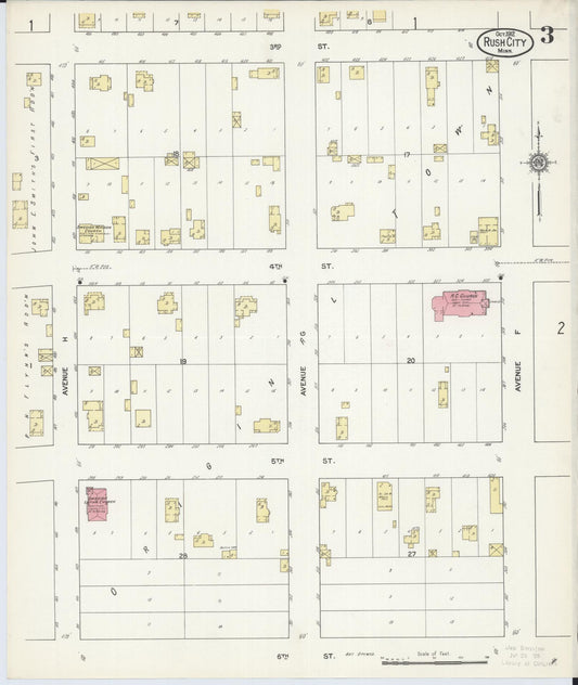 Sanborn Fire Insurance Map from Rush City, Chisago County, Minnesota (1912), Sheet #0003 - Historic Sanborn Fire Insurance Map Print, vintage old map wall art, antique decor, genealogy gift, Minnesota Minnesota map
