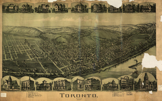 Toronto, Ohio 1899. (1899) – Historic Bird’s-Eye View Panorama Print