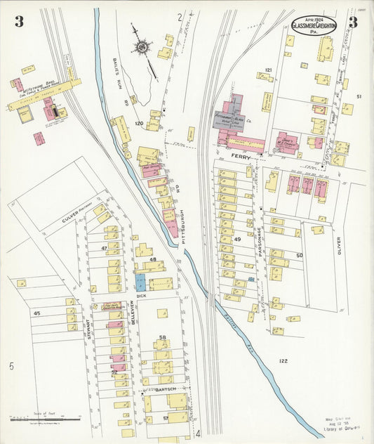 Sanborn Fire Insurance Map from Glassmere, Allegheny County, Pennsylvania (1924), Sheet #0003 - Historic Sanborn Fire Insurance Map Print, vintage old map wall art, antique decor, genealogy gift, Pennsylvania Pennsylvania map