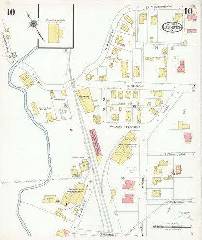 Sanborn Fire Insurance Map from Lexington, Independent Cities, Virginia (1926), Sheet #0010 - Complete Map Set gallery image, historic Sanborn map, vintage wall art, Virginia Virginia
