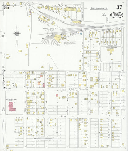 Sanborn Fire Insurance Map from El Dorado, Union County, Arkansas (1929), Sheet #0037 - Complete Map Set gallery image, historic Sanborn map, vintage wall art, Arkansas Arkansas