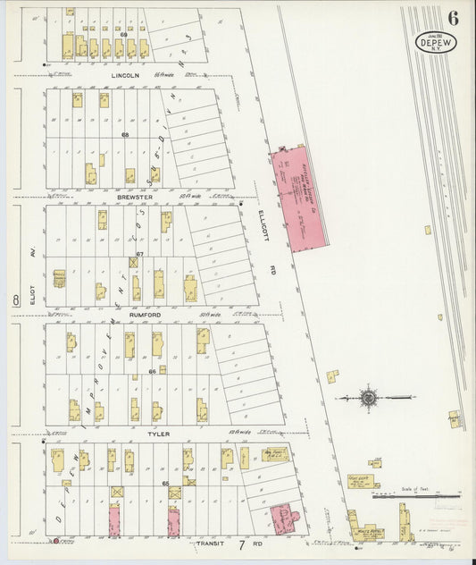 Sanborn Fire Insurance Map from Depew, Erie County, New York (1911), Sheet #0005 - Historic Sanborn Fire Insurance Map Print, vintage old map wall art, antique decor, genealogy gift, New York New York map