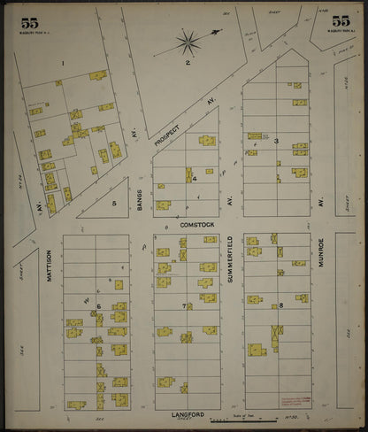 Sanborn Fire Insurance Map from New Jersey Coast, New Jersey Coast, New Jersey (1890), Sheet #0055 - Historic Sanborn Fire Insurance Map Print, vintage old map wall art, antique decor, genealogy gift, New Jersey Coast New Jersey map