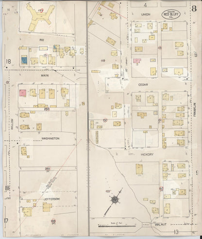 Sanborn Fire Insurance Map from Red Bluff, Tehama County, California (1949), Sheet #0008 - Complete Map Set gallery image, historic Sanborn map, vintage wall art, California California