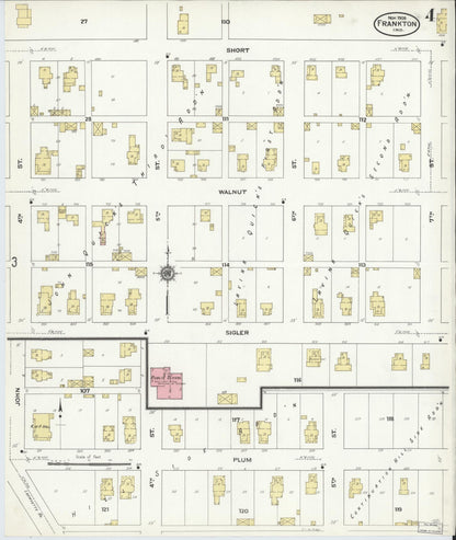 Sanborn Fire Insurance Map from Frankton, Madison County, Indiana (1909), Sheet #0004 - Complete Map Set gallery image, historic Sanborn map, vintage wall art, Indiana Indiana