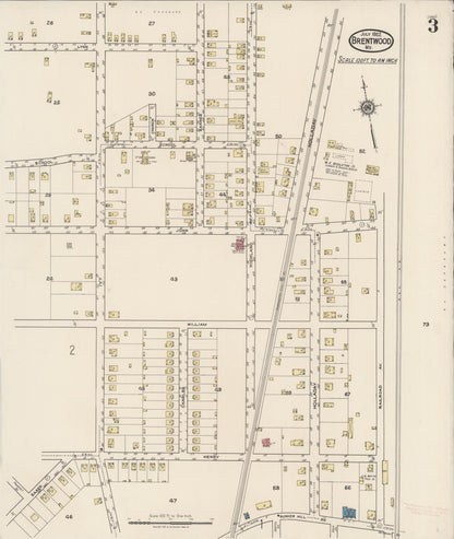 Sanborn Fire Insurance Map from Brentwood, Prince Georges County, Maryland (1922), Sheet #0003 - Complete Map Set gallery image, historic Sanborn map, vintage wall art, Maryland Maryland
