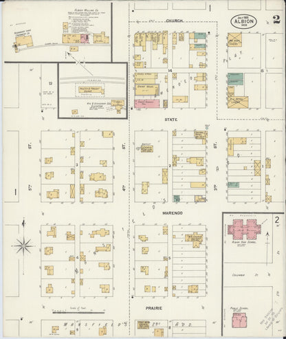 Sanborn Fire Insurance Map from Albion, Boone County, Nebraska (1902), Sheet #0002 - Complete Map Set gallery image, historic Sanborn map, vintage wall art, Nebraska Nebraska