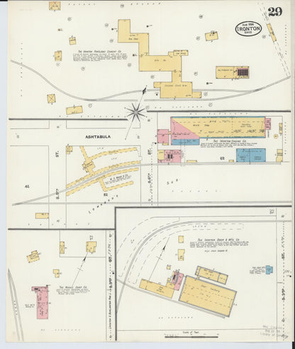 Sanborn Fire Insurance Map from Ironton, Lawrence County, Ohio (1904), Sheet #0029 - Historic Sanborn Fire Insurance Map Print, vintage old map wall art, antique decor, genealogy gift, Ohio Ohio map