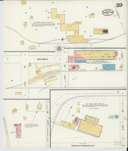 Sanborn Fire Insurance Map from Ironton, Lawrence County, Ohio (1904), Sheet #0029 - Historic Sanborn Fire Insurance Map Print, vintage old map wall art, antique decor, genealogy gift, Ohio Ohio map