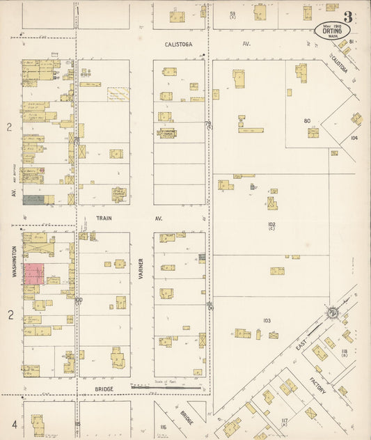 Sanborn Fire Insurance Map from Orting, Pierce County, Washington (1910), Sheet #0003 - Historic Sanborn Fire Insurance Map Print, vintage old map wall art, antique decor, genealogy gift, Washington Washington map