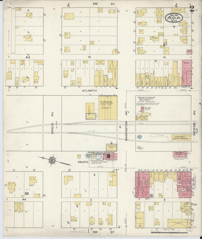 Sanborn Fire Insurance Map from Ada, Norman County, Minnesota (1916), Sheet #0002 - Complete Map Set gallery image, historic Sanborn map, vintage wall art, Minnesota Minnesota