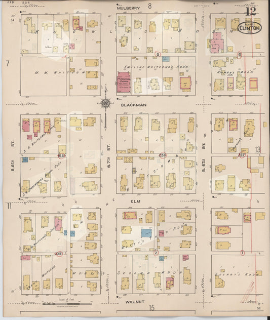 Sanborn Fire Insurance Map from Clinton, Vermillion County, Indiana (1947), Sheet #0012 - Historic Sanborn Fire Insurance Map Print, vintage old map wall art, antique decor, genealogy gift, Indiana Indiana map