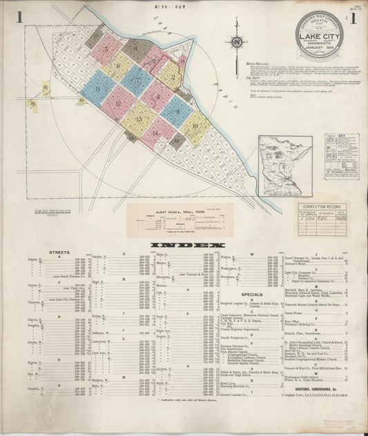Sanborn Fire Insurance Map from Lake City, Wabasha County, Minnesota. (1938) – Map View