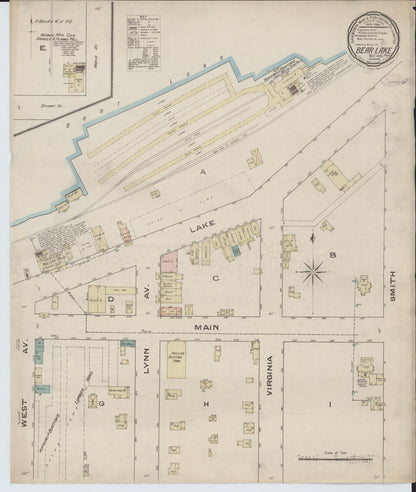 Sanborn Fire Insurance Map from Bear Lake, Manistee County, Michigan (1885), Sheet #0001 - Historic Sanborn Fire Insurance Map Print, vintage old map wall art, antique decor, genealogy gift, Michigan Michigan map