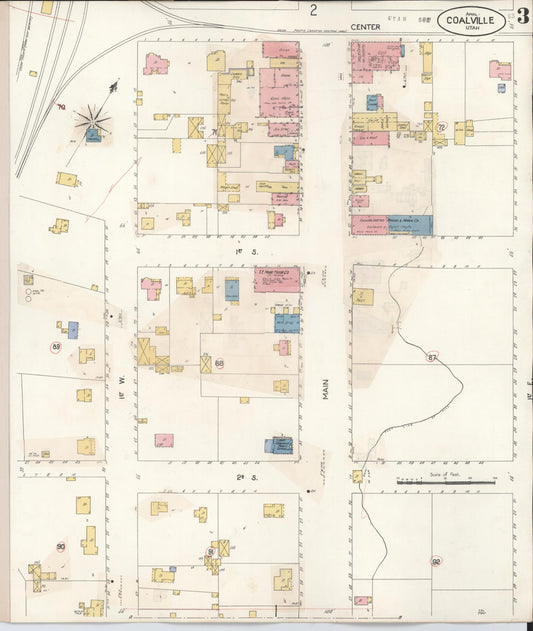 Sanborn Fire Insurance Map from Coalville, Summit County, Utah (1929), Sheet #0003 - Historic Sanborn Fire Insurance Map Print, vintage old map wall art, antique decor, genealogy gift, Utah Utah map