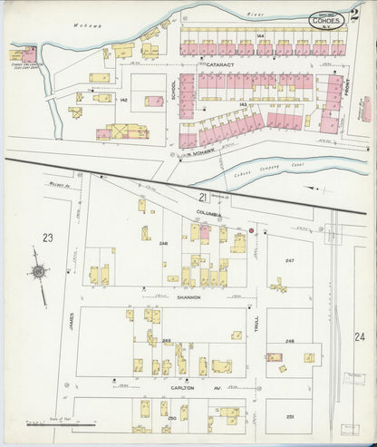 Sanborn Fire Insurance Map from Cohoes, Albany County, New York (1910), Sheet #0002 - Complete Map Set gallery image, historic Sanborn map, vintage wall art, New York New York