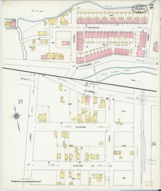 Sanborn Fire Insurance Map from Cohoes, Albany County, New York (1910), Sheet #0002 - Complete Map Set gallery image, historic Sanborn map, vintage wall art, New York New York