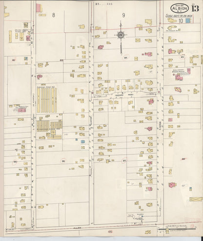 Sanborn Fire Insurance Map from Albion, Orleans County, New York (1941), Sheet #0013 - Complete Map Set gallery image, historic Sanborn map, vintage wall art, New York New York
