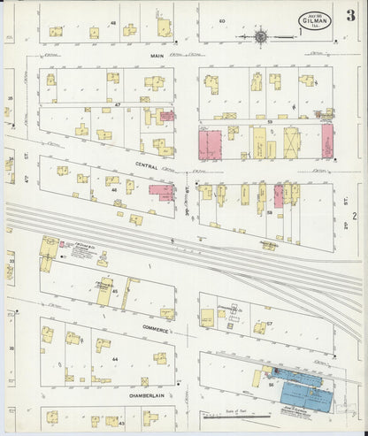 Sanborn Fire Insurance Map from Gilman, Iroquois County, Illinois (1911), Sheet #0003 - Historic Sanborn Fire Insurance Map Print, vintage old map wall art, antique decor, genealogy gift, Illinois Illinois map