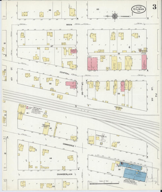 Sanborn Fire Insurance Map from Gilman, Iroquois County, Illinois (1911), Sheet #0003 - Historic Sanborn Fire Insurance Map Print, vintage old map wall art, antique decor, genealogy gift, Illinois Illinois map
