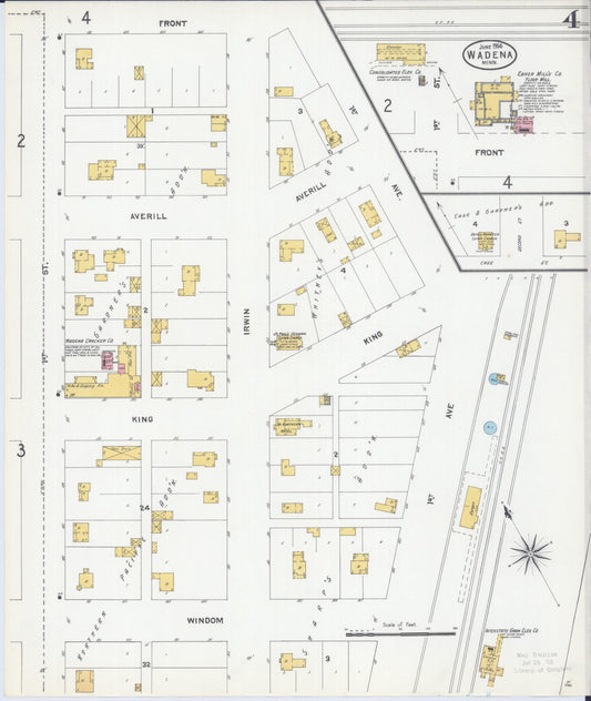 Sanborn Fire Insurance Map from Wadena, Wadena County, Minnesota (1904), Sheet #0004 - Historic Sanborn Fire Insurance Map Print, vintage old map wall art, antique decor, genealogy gift, Minnesota Minnesota map