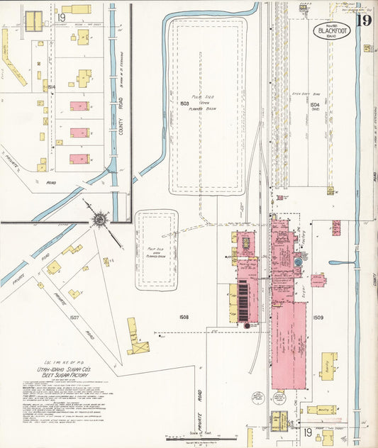Sanborn Fire Insurance Map from Blackfoot, Bingham County, Idaho (1921), Sheet #0019 - Historic Sanborn Fire Insurance Map Print, vintage old map wall art, antique decor, genealogy gift, Idaho Idaho map