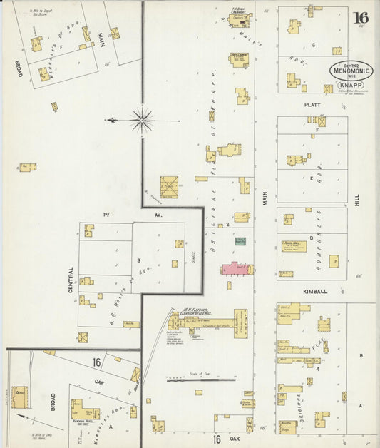 Sanborn Fire Insurance Map from Menomonie, Dunn County, Wisconsin (1902), Sheet #0016 - Historic Sanborn Fire Insurance Map Print, vintage old map wall art, antique decor, genealogy gift, Wisconsin Wisconsin map