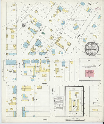 Sanborn Fire Insurance Map from Brackettville, Kinney County, Texas (1910), Sheet #0001 - Historic Sanborn Fire Insurance Map Print, vintage old map wall art, antique decor, genealogy gift, Texas Texas map