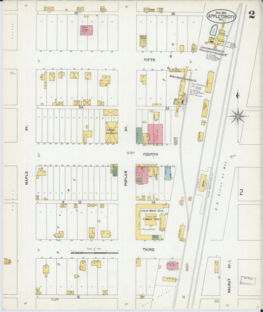 Sanborn Fire Insurance Map from Appleton City, Saint Clair County, Missouri (1902), Sheet #0002 - Historic Sanborn Fire Insurance Map Print, vintage old map wall art, antique decor, genealogy gift, Missouri Missouri map