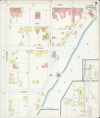 Sanborn Fire Insurance Map from Cynthiana, Harrison County, Kentucky (1903), Sheet #0005 - Complete Map Set gallery image, historic Sanborn map, vintage wall art, Kentucky Kentucky