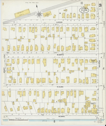 Sanborn Fire Insurance Map from Ilion, Herkimer County, New York (1902), Sheet #0003 - Complete Map Set gallery image, historic Sanborn map, vintage wall art, New York New York