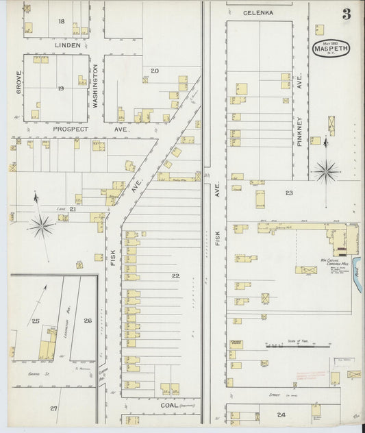 Sanborn Fire Insurance Map from Maspeth, Queens County, New York (1893), Sheet #0003 - Historic Sanborn Fire Insurance Map Print, vintage old map wall art, antique decor, genealogy gift, New York New York map