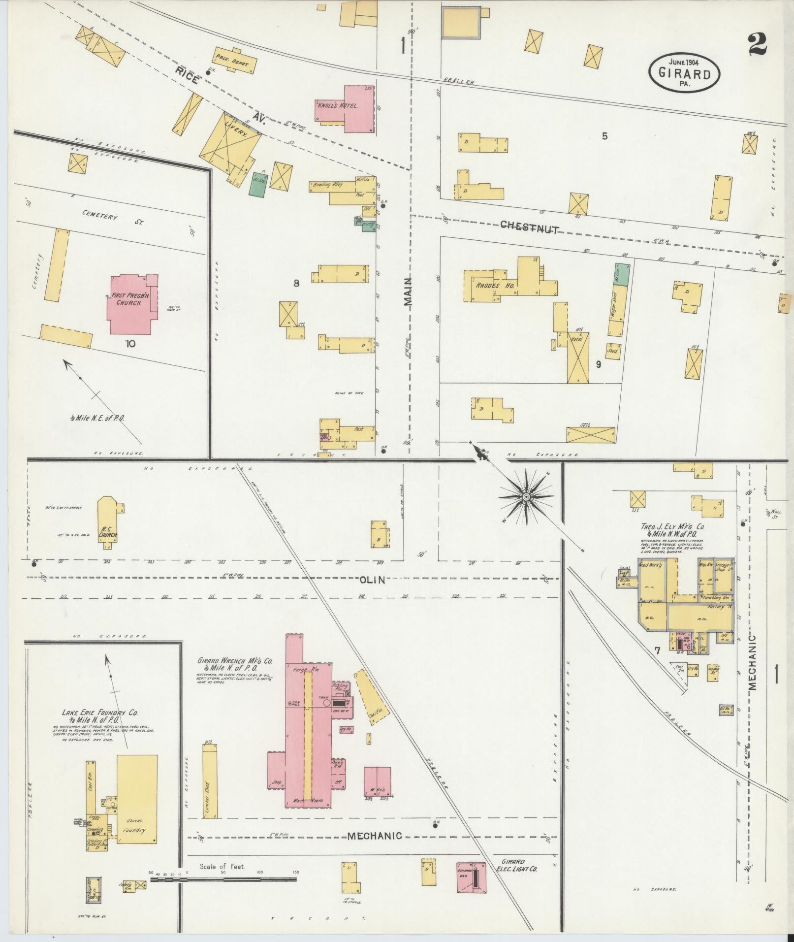 Sanborn Fire Insurance Map from Girard, Erie County, Pennsylvania (1904), Sheet #0002 - Historic Sanborn Fire Insurance Map Print, vintage old map wall art, antique decor, genealogy gift, Pennsylvania Pennsylvania map