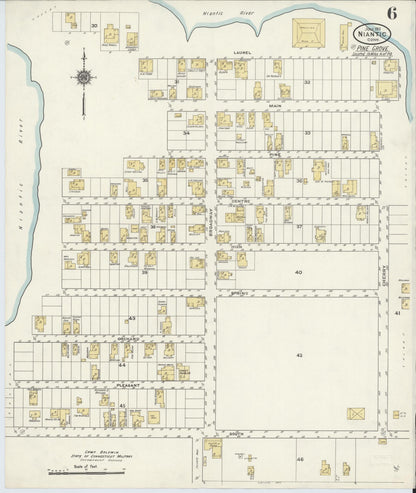 Sanborn Fire Insurance Map from Niantic, New London County, Connecticut (1911), Sheet #0006 - Complete Map Set gallery image, historic Sanborn map, vintage wall art, Connecticut Connecticut