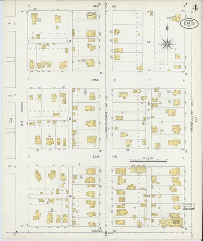 Sanborn Fire Insurance Map from Enid, Garfield County, Oklahoma (1904), Sheet #0004 - Complete Map Set gallery image, historic Sanborn map, vintage wall art, Oklahoma Oklahoma