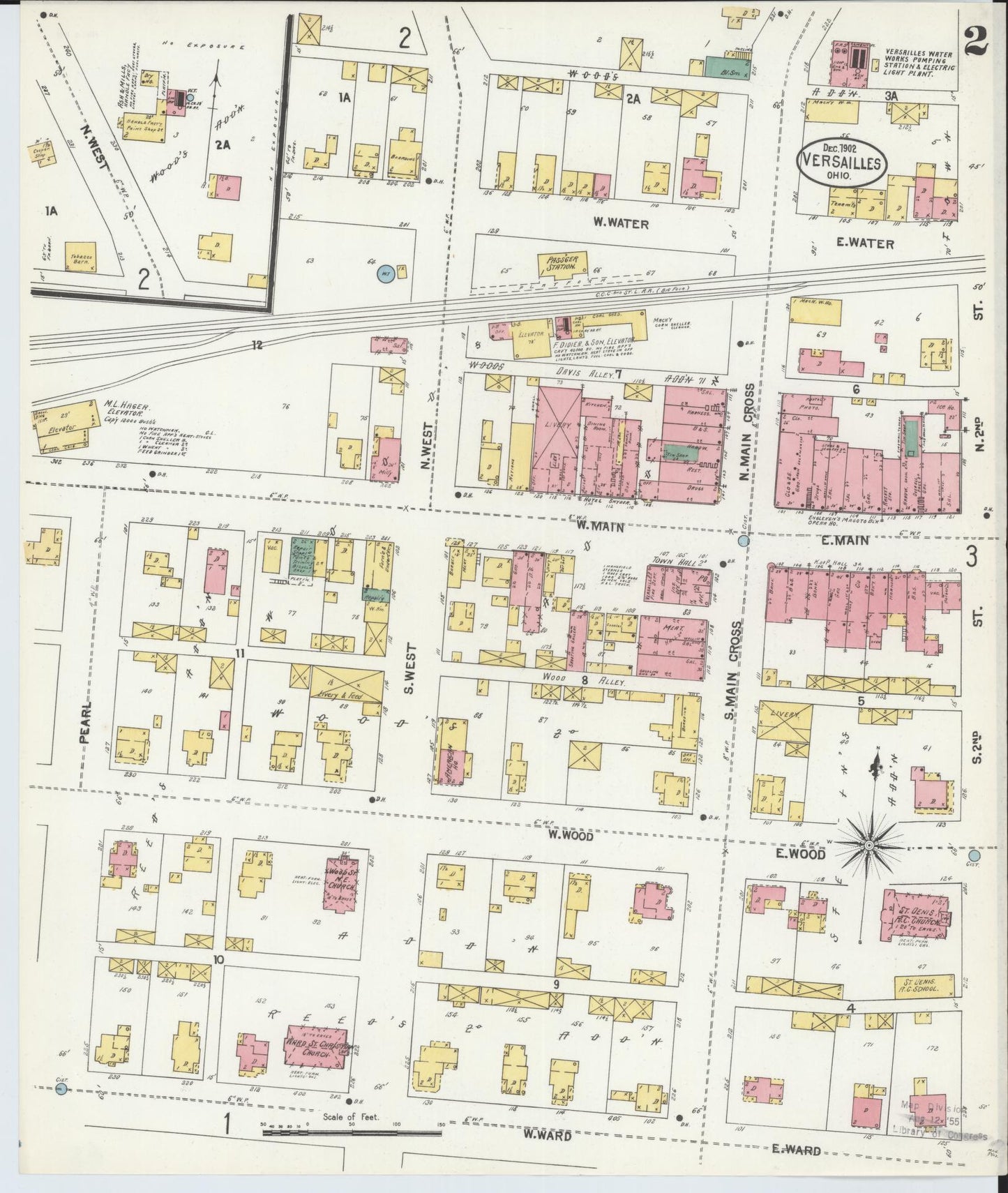 Sanborn Fire Insurance Map from Versailles, Darke County, Ohio (1902), Sheet #0002 - Historic Sanborn Fire Insurance Map Print, vintage old map wall art, antique decor, genealogy gift, Ohio Ohio map