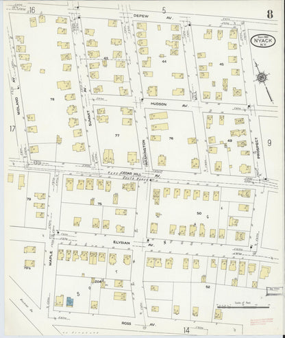 Sanborn Fire Insurance Map from Nyack, Rockland County, New York. (1910), Sheet #0008