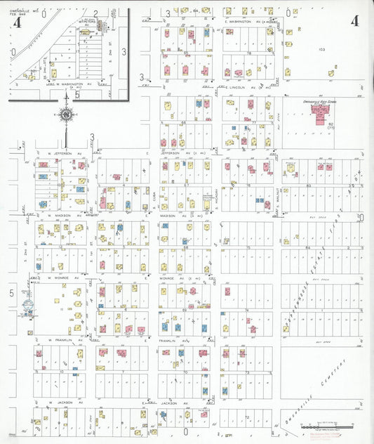 Sanborn Fire Insurance Map from Owensville, Gasconade County, Missouri (1949), Sheet #0004 - Historic Sanborn Fire Insurance Map Print, vintage old map wall art, antique decor, genealogy gift, Missouri Missouri map