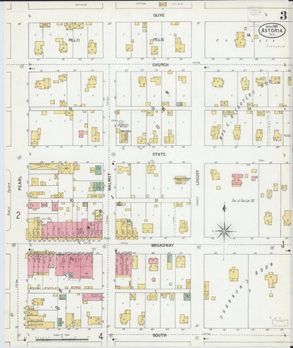 Sanborn Fire Insurance Map from Astoria, Fulton County, Illinois (1900), Sheet #0003 - Historic Sanborn Fire Insurance Map Print, vintage old map wall art, antique decor, genealogy gift, Illinois Illinois map