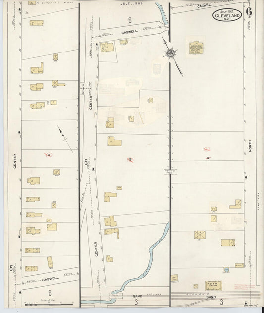 Sanborn Fire Insurance Map from Cleveland, Oswego County, New York (1936), Sheet #0006 - Historic Sanborn Fire Insurance Map Print, vintage old map wall art, antique decor, genealogy gift, New York New York map
