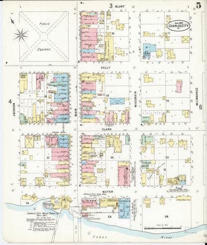 Sanborn Fire Insurance Map from Charles City, Floyd County, Iowa (1897), Sheet #0005 - Historic Sanborn Fire Insurance Map Print