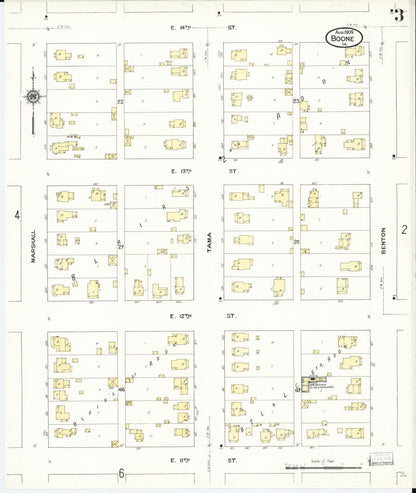 Sanborn Fire Insurance Map from Boone, Boone County, Iowa (1909), Sheet #0003 - Historic Sanborn Fire Insurance Map Print