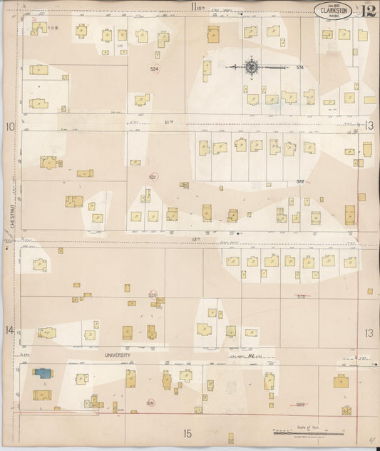 Sanborn Fire Insurance Map from Clarkston, Asotin County, Washington (1949), Sheet #0012 - Historic Sanborn Fire Insurance Map Print, vintage old map wall art, antique decor, genealogy gift, Washington Washington map