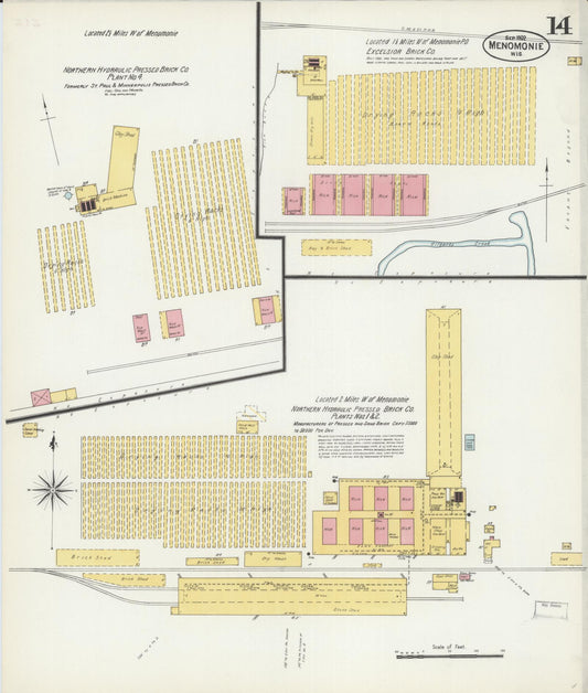 Sanborn Fire Insurance Map from Menomonie, Dunn County, Wisconsin (1902), Sheet #0014 - Historic Sanborn Fire Insurance Map Print, vintage old map wall art, antique decor, genealogy gift, Wisconsin Wisconsin map