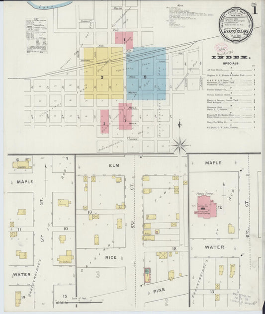 Sanborn Fire Insurance Map from Sleepy Eye, Brown County, Minnesota (1894), Sheet #0001 - Historic Sanborn Fire Insurance Map Print, vintage old map wall art, antique decor, genealogy gift, Minnesota Minnesota map