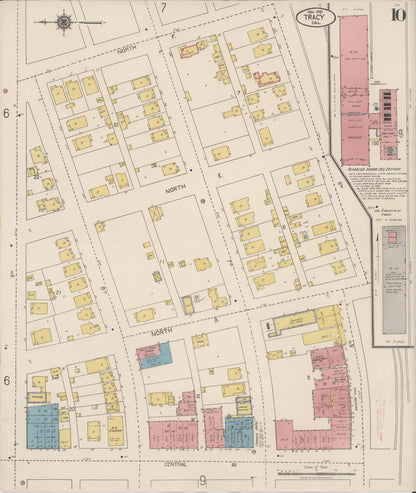 Sanborn Fire Insurance Map from Tracy, San Joaquin County, California (1921), Sheet #0010 - Complete Map Set gallery image, historic Sanborn map, vintage wall art, California California