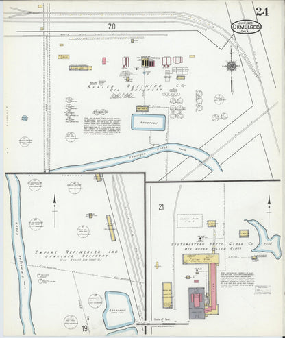 Sanborn Fire Insurance Map from Okmulgee, Okmulgee County, Oklahoma (1920), Sheet #0024 - Complete Map Set gallery image, historic Sanborn map, vintage wall art, Oklahoma Oklahoma